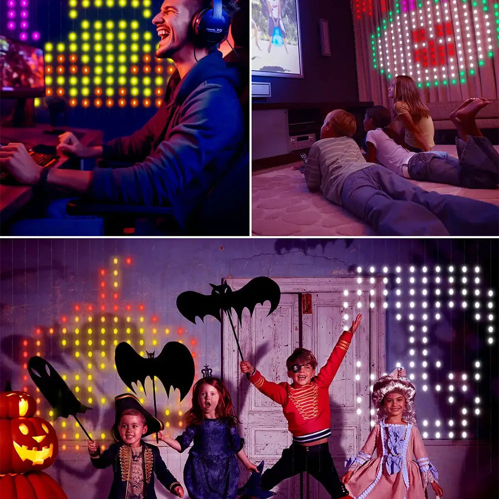 400-800 LED RGB WiFi Smart Curtain Lights with App Controls and Remote, Party Lights for Christmas and Halloween