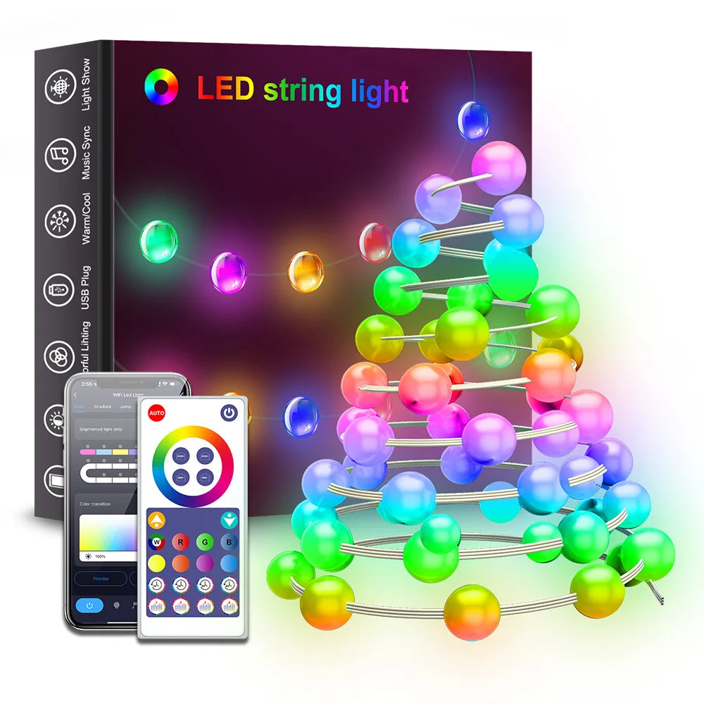 Wifi Smart LED Light String Fairy Lights For Christmas, Festival, Decor, Outdoor, Indoor - 5M/10M/15M/20M