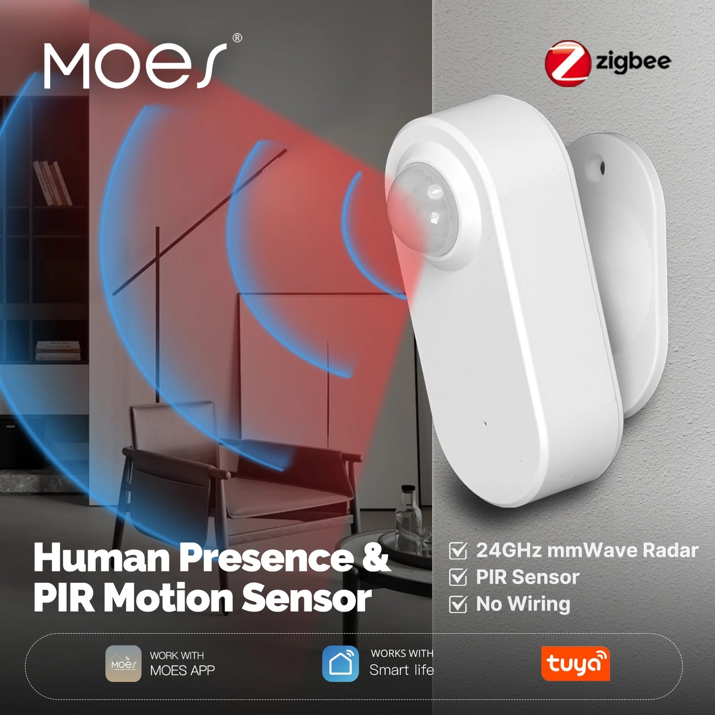 MOES ZigBee Human Presence PIR Sensor
