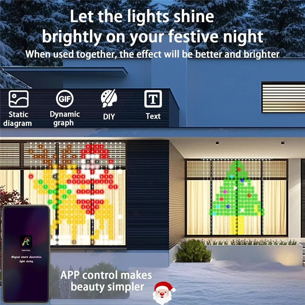 400-800 LED RGB WiFi Smart Curtain Lights with App Controls and Remote, Party Lights for Christmas and Halloween