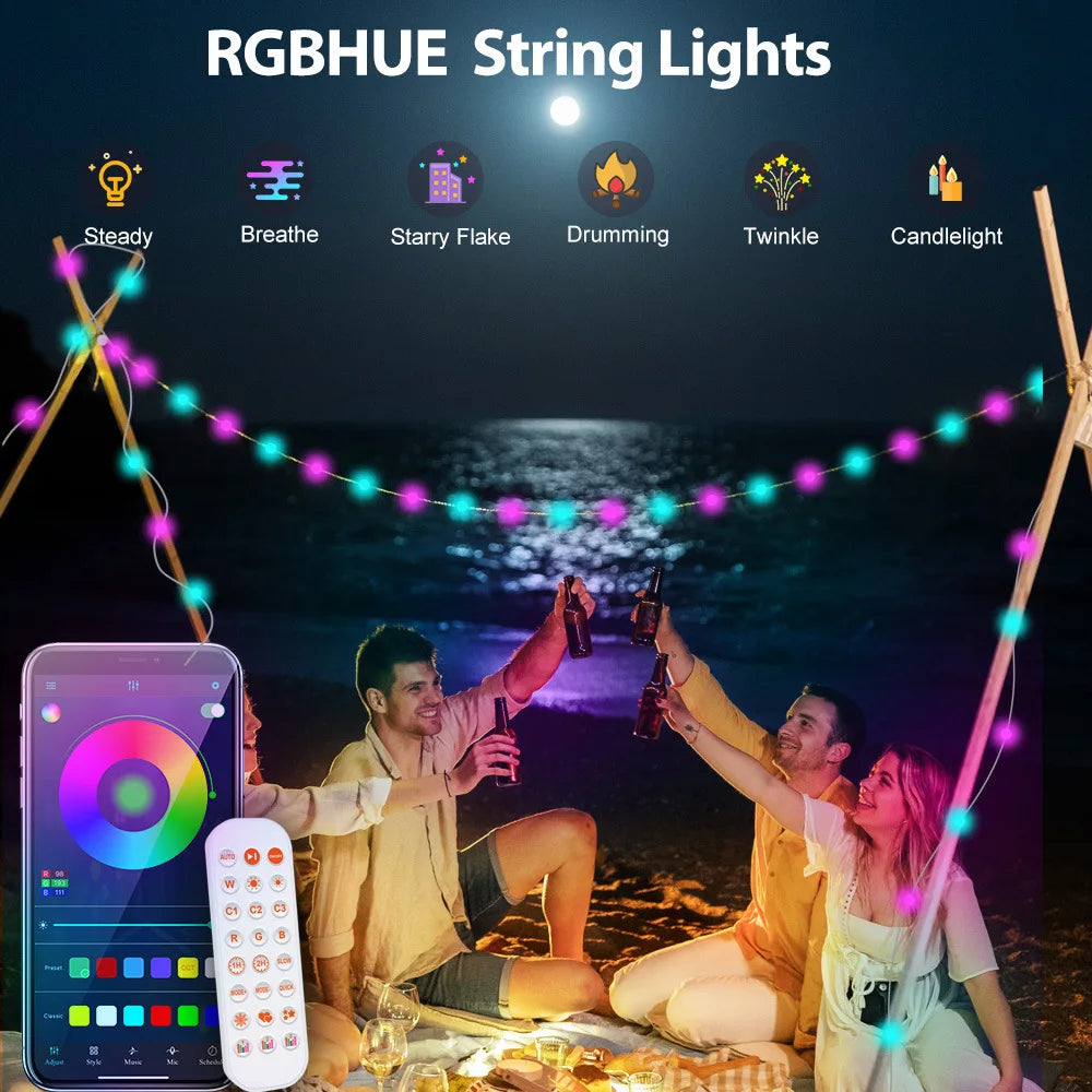 Wifi Smart LED Light String Fairy Lights For Christmas, Festival, Decor, Outdoor, Indoor - 5M/10M/15M/20M